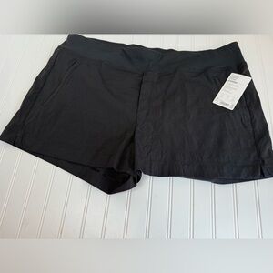 Athleta Womens Black Trekkie North Pull On Nylon Stretch Shorts 22 Plus NEW 1073